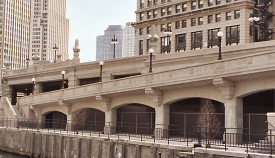 Wacker Drive was reconstructed with HPC (2001-2002)